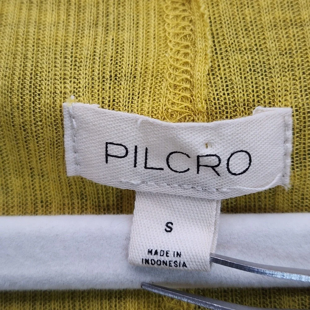 Pilcro Women's Ribbed Henley‎ Gorpcore Long Sleeve Knit Layering Top Size S